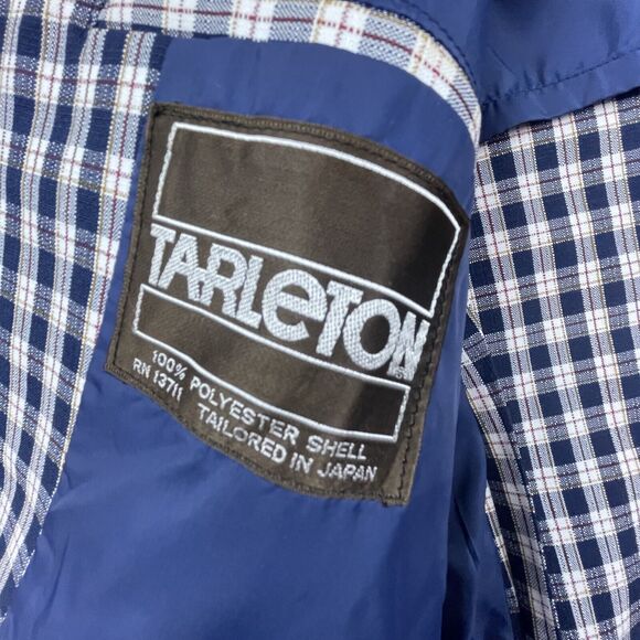 Tarleton Blazer Mens S - 38 Blue Plaid Japanese Stiff Preppy Academia Professor - Picture 3 of 9